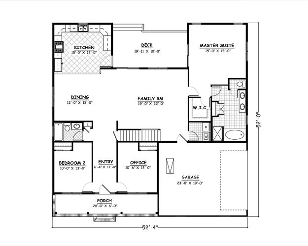 Free Home Plans - New Line Home Design Plan #417-02 - 5 Bedroom, 3 Bath ...