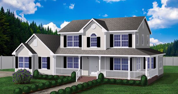 Plan #426-02 - 4 Bedroom,  3 Bath, 1841/Sqft Farm House