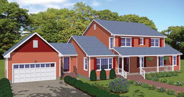 Free Home Plans - New Line Home Design Plan #429-02 - 4 Bedroom, 4 Bath ...