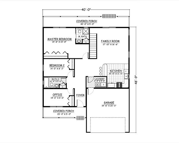 Free Home Plans - New Line Home Design Plan #435-02 - 4 Bedroom, 3 Bath ...