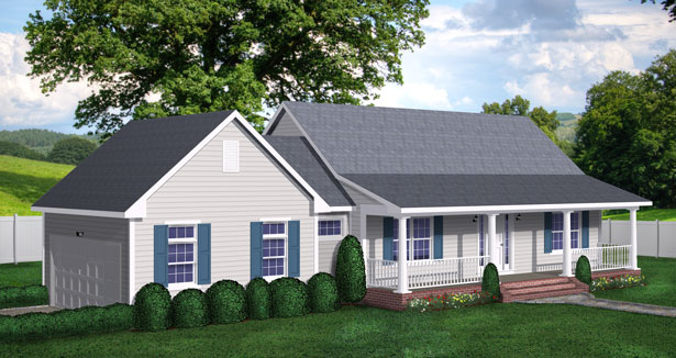 Plan #442-01 - 2 Bedroom,  2 Bath, 1085/Sqft Traditional