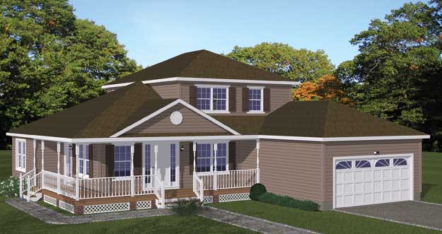 Free Home Plans - New Line Home Design Plan #468-02 - 4 Bedroom, 3 Bath ...