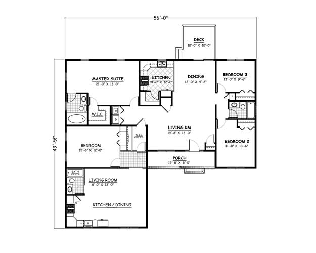 Free Home Plans - New Line Home Design Plan # 962 - 4 Bedroom, 3 Bath ...