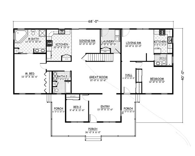 Free Home Plans - New Line Home Design Plan # 964 - 5 ...