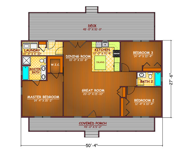 Free Home Plans - New Line Home Design Plan #474-01 - 3 Bedroom, 2 Bath ...